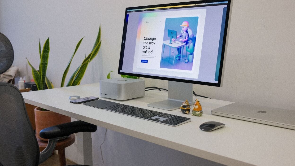 Mac on desk